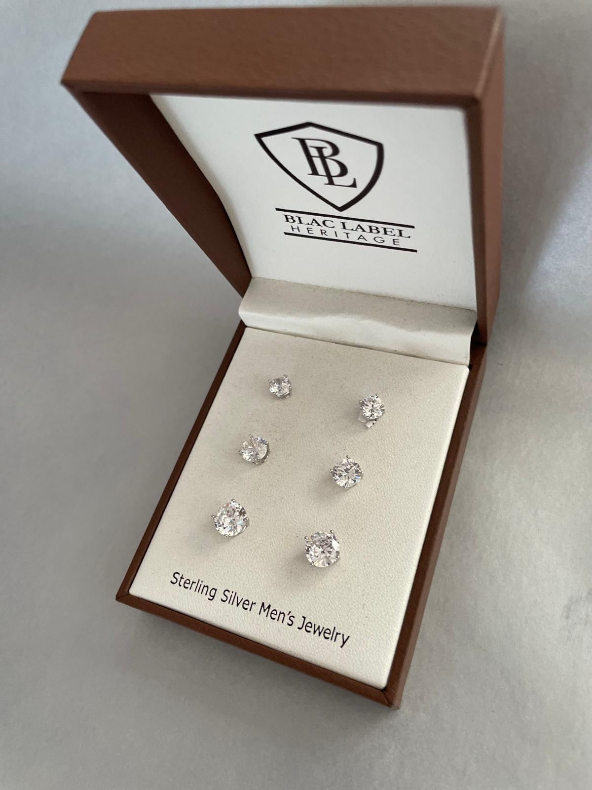 Ensemble de 3 paires de boucles d'oreilles - Ziron & argent sterling