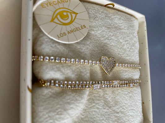 Ensemble de 2 bracelets dorés