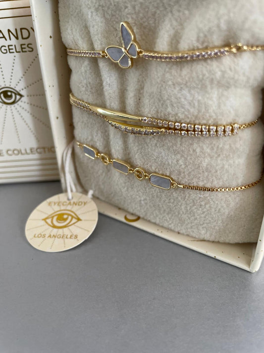 Ensemble de 3 bracelets dorés
