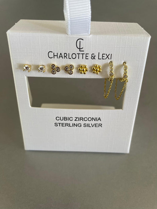 Ensemble de 4 paires de boucles d'oreilles dorées